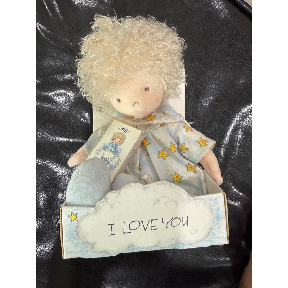 Vintage Ty Angeline Plush Doll in Original I Love You Box Star Nightgown 1990s